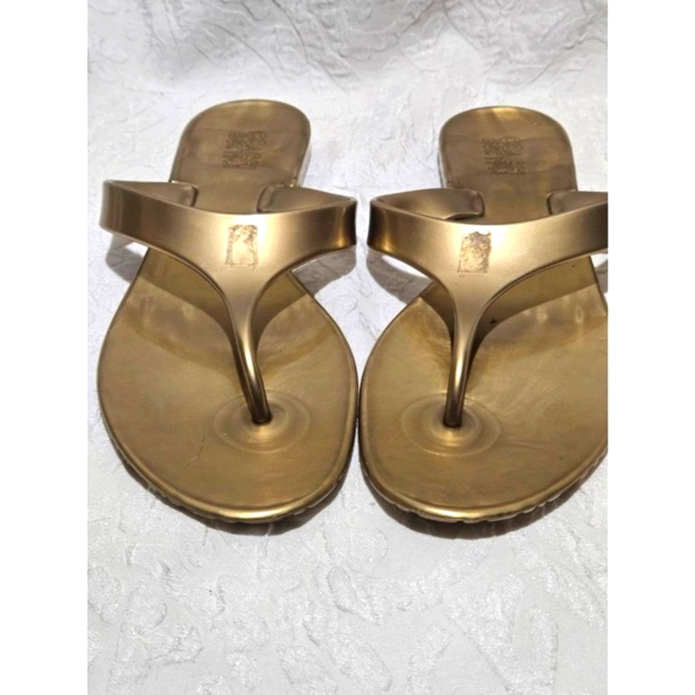 Coach Metallic Gold From The Poppy Collection Pretty A8534 Thong Sandals
